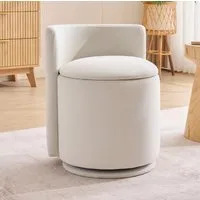 MODFU Sitzhocker Moderner Schminktischhocker (mit 360° Drehfunktion, Stauraum und Samtpolsterung für Schlafzimmer und Schminktisch, 1 St., 47.5*47.5*56.5cm)