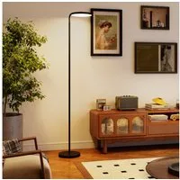 HOMCOM Stehlampe mit magnetischer Fernbedienung, Dimmfunktion, LED fest integriert, für Wohnzimmer, Schlafzimmer, Schwarz