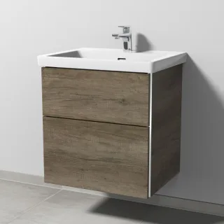 Sanipa 3way Waschtischunterbau zu Villeroy & Boch Subway 3.0 Waschtisch mit 2 Auszügen, Eiche-Nebras BR84637