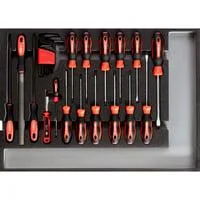 Werkzeugsatz Schraubendreher + Feilen in CT-Modul, 26-teilig, Werkzeug-Set schwarz/rot, (R22350002)