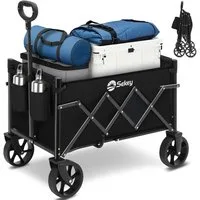 Sekey Bollerwagen Ultraleicht Faltbarer Handwagen Transportkarre bis zu 80kg / 100kg, 80 KG / 60 L Einkaufswagen Campingwagen mit Höhenverstellbarem Griff