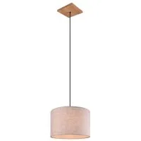 TRIO Leuchten LED Pendelleuchte, Dimmfunktion, LED wechselbar, Warmweiß, Esstisch-lampen Holz hängend skandinavisch Lampenschirme Stoff, Ø35cm