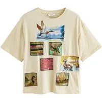 Next Paillettenshirt Kurzärmeliges T-Shirt, Grafik und Pailletten (1-tlg)