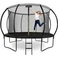 HyperMotion Gartentrampolin Gartentrampolin mit Leiter und Innennetz, Ø 366 cm