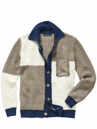 Mey & Edlich Herren Silenzio-Cardigan Beige 70 % Wolle, 30 % Acryl