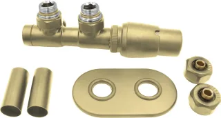 Neuesbad Serie 600 Thermostat- Set für RADIATOR, RIGHT, Gold Matt, PEX NB1DEAGIRZP11