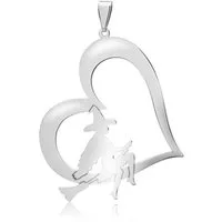 Secretforyou Kettenanhänger Kettenanhänger Anhänger 925 Silber Herz Hexe Halsschmuck, 925 Sterling Silber
