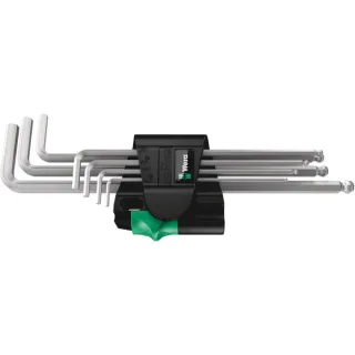 Wera 950/7 Hex-Plus Magnet 1 Magnet Winkelschlüsselsatz, metrisch, gestellverchromt, 7-teilig - 05022101001
