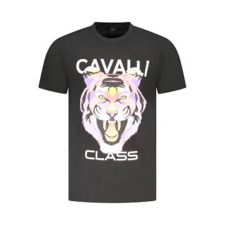 Cavalli Class Nero Baumwoll-Herren-T-Shirt