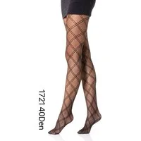 COFI 1453 Strümpfe Damen Strumpfhose 40 Den durchsichtig Baumwollzwickel Schwarz