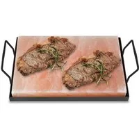 Clanmacy Grill-Salzstein Salzstein mit Halter 30x20x3cm Hochwertiger CHEF Set Fisch BBQ (1-St)