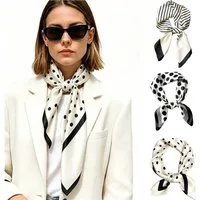 Mutig Modetuch Nickituch,Damen Herren Seidentuch, Punkte-Muster, Modetuch, (weiches Satin Tuch für Frühling & Sommer, Mode, vielseitiges, Bandana, Kopftuch, 70x70cm), für Büro, Abend oder Alltag, Alltag, Reisen und Geschenkideen
