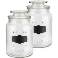 APS Vorratsglas, Glas, (Set, 2-tlg), mit Beschriftungsfeld, luftdichter Verschluss
