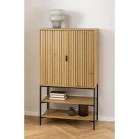 ACTONA GROUP Stauraumschrank Jaipur Sideboard, Regal, Wildeiche-Optik, 2 Türen und 2 Einlegeböden, Lamellenfront