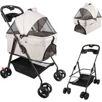 JEOBEST Hundebuggy 2 in1 Hundewagen Hundebox Transporttasche, (1-tlg), Haustierbuggy, Faltbar, Sicherheitsgurt, Aufbewahrungskorb