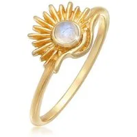 Elli Fingerring Elli Mondstein Sonne Boho Style 925 Silber, Sonne
