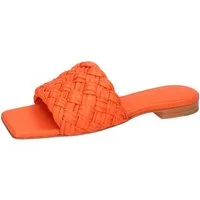 Melvin & Hamilton Eglantine 1 Leder-Geflochtene Schuhe für Damen Pantolette Flache Absätze, Echtes Leder, Von Hand geflochten