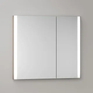 KEUCO Royal Atlas LED Spiegelschrank 80 x 71 x 11,5 cm mit 2 Türen, asymmetrisch, Unterputz 211201450080
