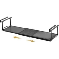 Yorbay Hängekorb Multifunktional Unterregal Hängekorb, Verstellbarer 38-70 cm, zusätzlicher Stauraum ohne Bohren, Schwarz