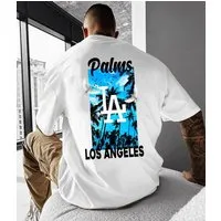 RMK T-Shirt Herren Shirt Basic kurzarm Taube Los Angeles Palme LA aus 100% Baumwolle