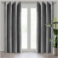 Eurofirany Vorhang VELVET (2 St), Ösen, blickdicht, Samt, 2er-Set Ösenschals aus Velvet, mit mittlerem Verdunkelungsgrad