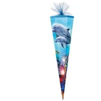 Nestler Schultüte DELFINE, Zuckertüte 85cm (zum Schulanfang / Einschulung)
