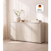 mokebo Sideboard 'Horizon' Holz Kommode Push-to-Open Türen Schrank (73x136 cm, mit Einlegeböden), Made in Germany, Kommode Beige, Beistellschrank, Anrichte in Kaschmir