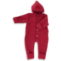 Engel Naturkleidung Overall (1-tlg) Baby Fleece Overall mit Kapuze aus Bio Merinoschurwolle