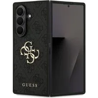 Guess Handyhülle Case Galaxy Z Fold 7 Kunstleder grau Logo Metal goldfarbig 8,0 Zoll, Kantenschutz