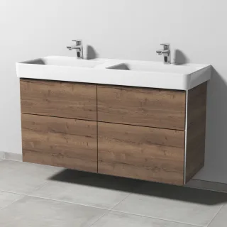 Sanipa 3way Waschtischunterbau zu Laufen Pro S Waschtisch mit 4 Auszügen, Eiche-Tabak BR78750
