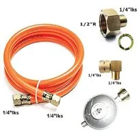 Phönix Germany Gasdruckregler 150/50/gs(a)/winkel, 50,00 mbar, Gasschlauch-Regler Set + Adapter + Winkel