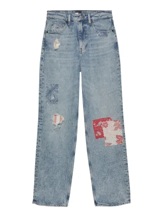 Tommy Jeans - Layla Slim Straight Jeans mit hohem Bund blau - Gr. - 30