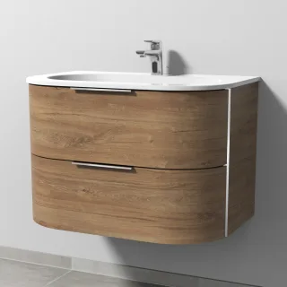 Sanipa 4balance Keramik-Set mit 2 Auszügen, Eiche-Kansas, DG40259 DG40259