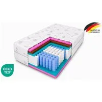 Taschenfederkernmatratze Folyesco, 90x200, 140x200 cm & weitere Größen, MARPUR, 20 cm hoch, 7 ergonomische Liegezonen, orthopädisch, H3/H4 Wendematratze