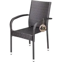 Casaria Gartenstuhl, Stapelbar Wetterfest Polyrattan Outdoor 160kg Garten Terrasse Balkon