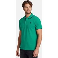 U.S. Polo Assn. Poloshirt USKayle – Classic Fit kurzarm mit Logo-Stickerei Mit Flachstrick-Kragen, Knopfleiste und elastischer Baumwollmischung