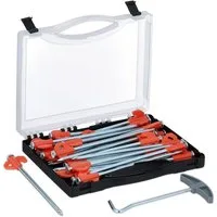 relaxdays Zelthering Felsbodenhering 30er Set mit Box