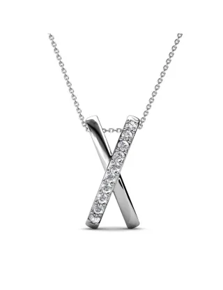 X Duo-Anhänger - Silber und Kristall