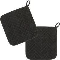 Kracht Topflappen Bricks, (Set, 2-tlg., 2-teilig), 2er Set Topflappen, Baumwoll Frottier, ca. 22x22 cm