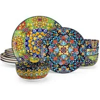vancasso Geschirr-Set Tafelservice für 4/6 Personen, Porzellan, BOHO-Stil (12-tlg), 4 Personen, Porzellan