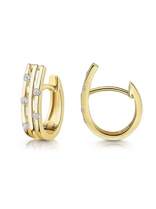 Fascination by Ellen K. Klappcreolen 375/- Gelbgold glanz Zirkonia