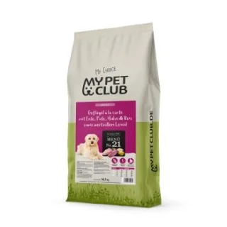 MyPetClub weizenfreies Trockenfutter für Hunde mit Ente, Huhn & Pute und hohem Fleischanteil - 14.5kg