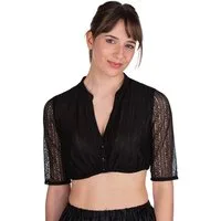MarJo Dirndlbluse Dirndlbluse - ILSE-LINDA - schwarz, weiß