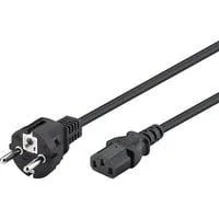 Kaltgeräte-Anschlusskabel C13 > Schutzkontakt-Stecker schwarz, 5 Meter, gerader Stecker
