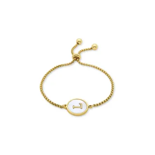 Luxenter-Armband aus weißem Perlmutt in 18 Karat Gelbgold - Alphabet