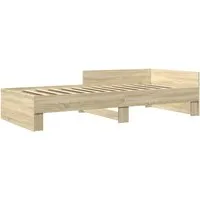 vidaXL Bett Bettgestell ohne Matratze Sonoma-Eiche 100x200 cm Holzwerkstoff