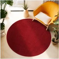 SIMPEX24 Teppich Unicolor - Einfarbig, Rund, Höhe: 11 mm, Einfarbig Kurzflor Teppich Wohnzimmer Verschiedene Farben und Größen