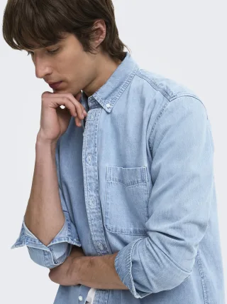 ONLY&SONS - ONSORSON REGULAR YFM DNM SHIRT NOOS Light Blue Denim - Gr. - XL