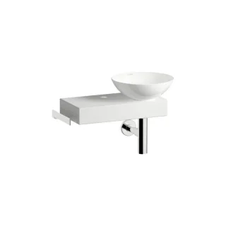 Laufen PICCOLO NOVO Waschplatz H561PN30001111 555x320x400 mm, Ablage links, mit einem Hahnloch, ohne Überlauf, weiß