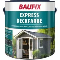 Baufix Wetterschutzfarbe Express Deckfarbe matt, 2,5 Liter für ca. 25 m², Wetterschutzfarbe, Hochdeckende, elastische Farbe mit hoher Wetterbeständigkeit für außen